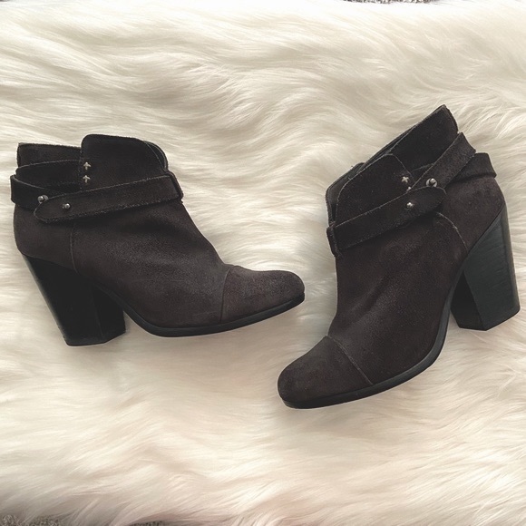 #243 Rag & Bone Soft Black Distressed Boho Leather Heel Boots - Picture 3 of 17